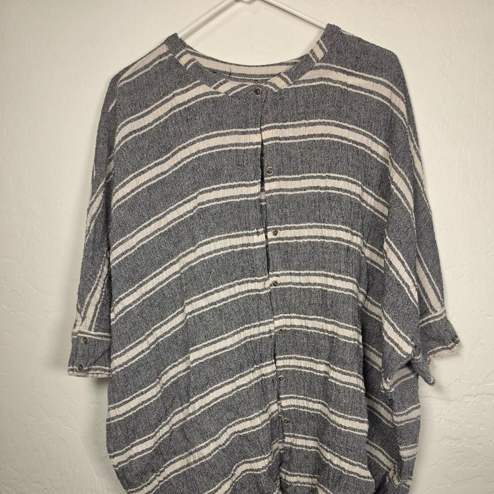 Free-people Women's Grey linen cardigan womans small striped boho